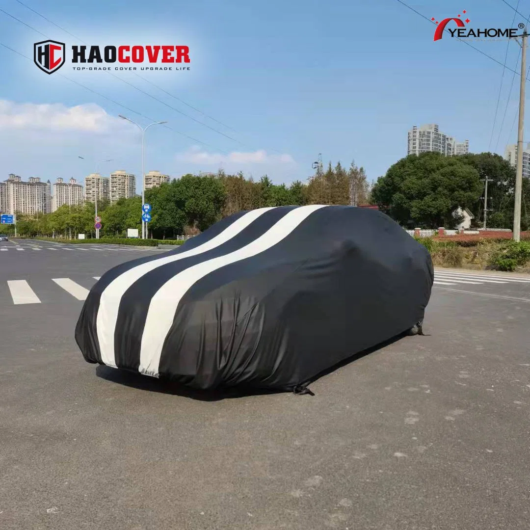 Patch-Work Strip Design Water-Proof Car Cover Outdoor UV-Proof Breathable Auto Cover