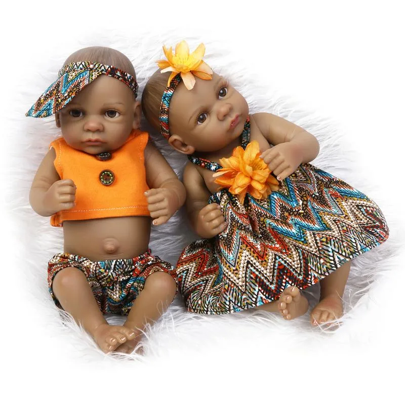 Afrikanisches Puppe-Schwarz-neugeborenes Baby spielt neue neugeborene wieder geboren Baby-Puppen des Entwurfs-Großverkauf-10-Inch mit Kleidung