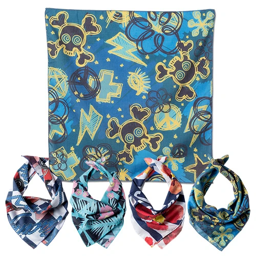 Multi-Function Seamless Cooling Tube Skull Head Bandana with 55X55cm Poly-Cotton Custom