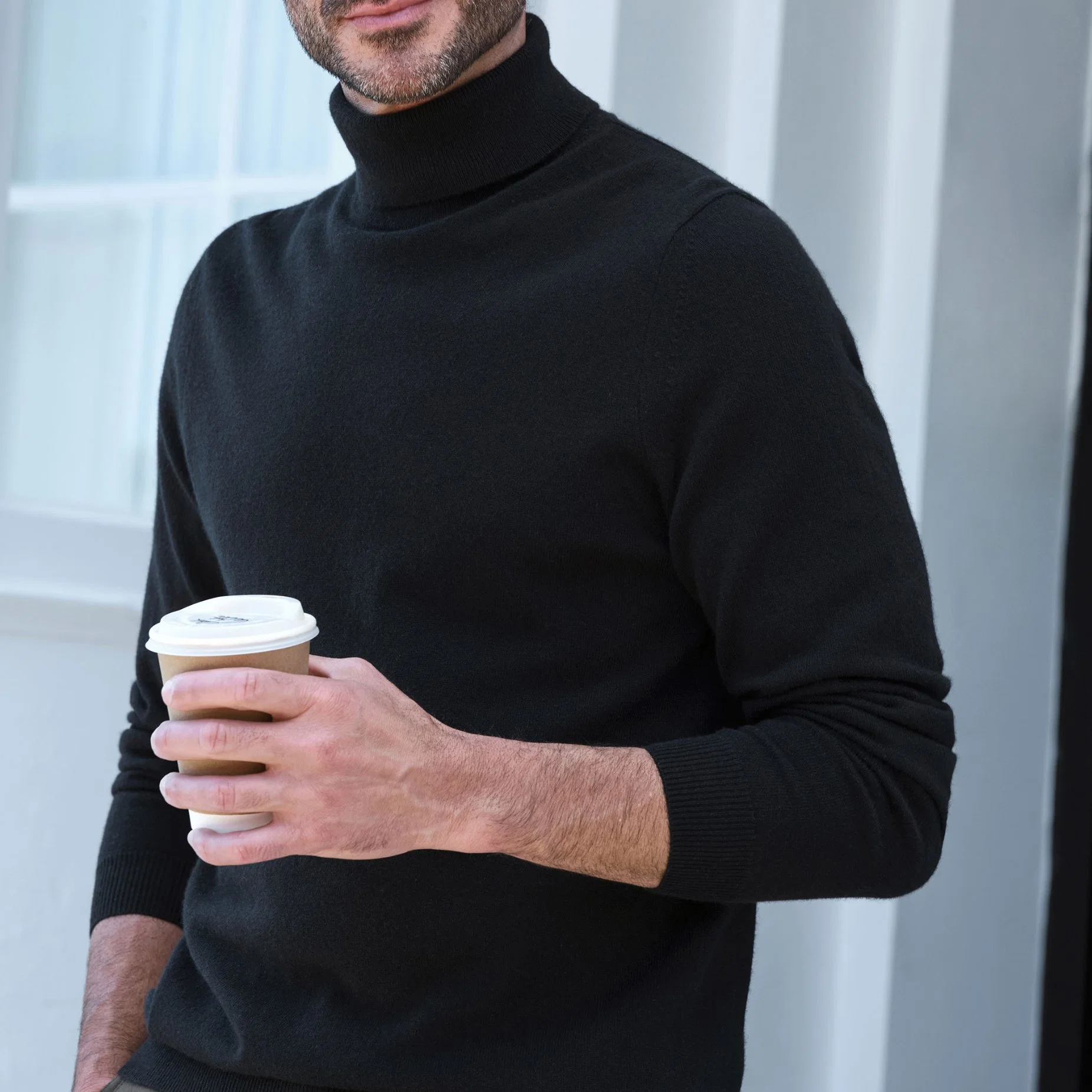 Royal Cashmere Knitted Men Polo / Turtleneck Neck Pullover Shein Clothing Sweater Price