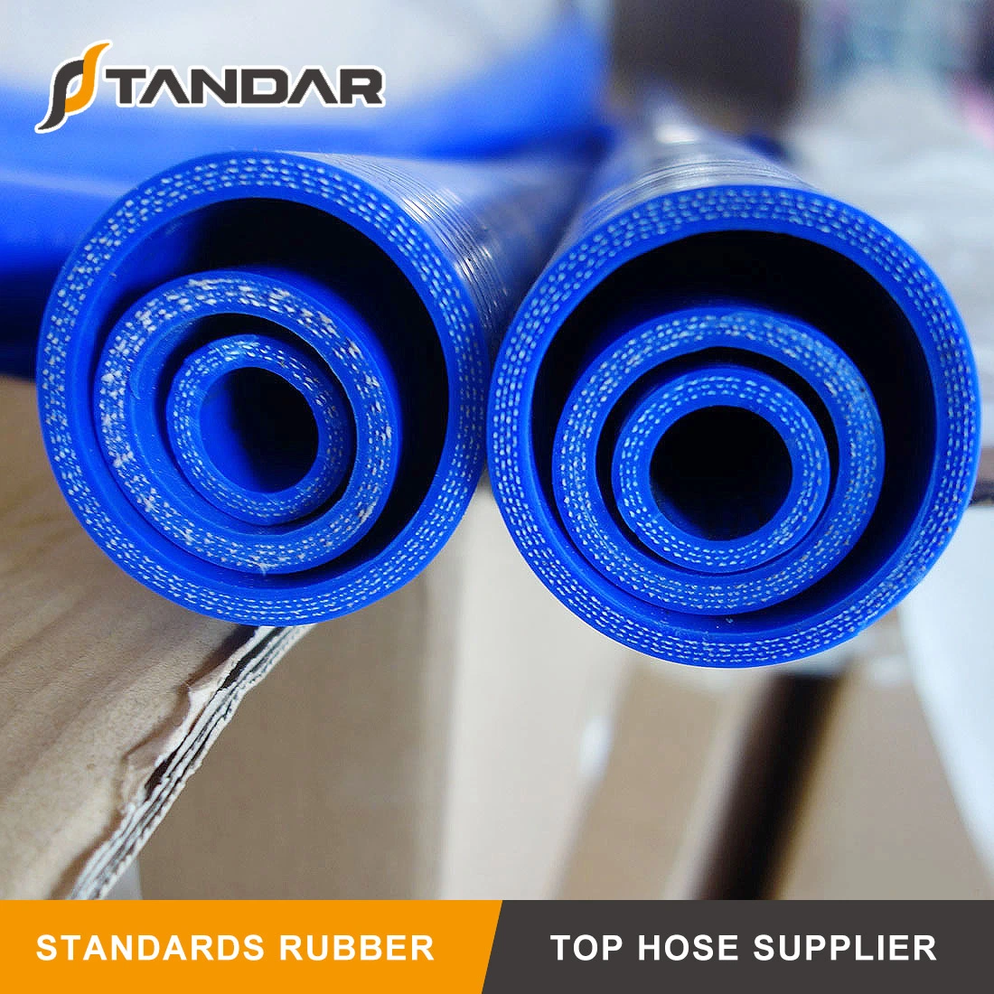 Blue Abrasion Resistant Meter Straight Rubber Silicone Hose