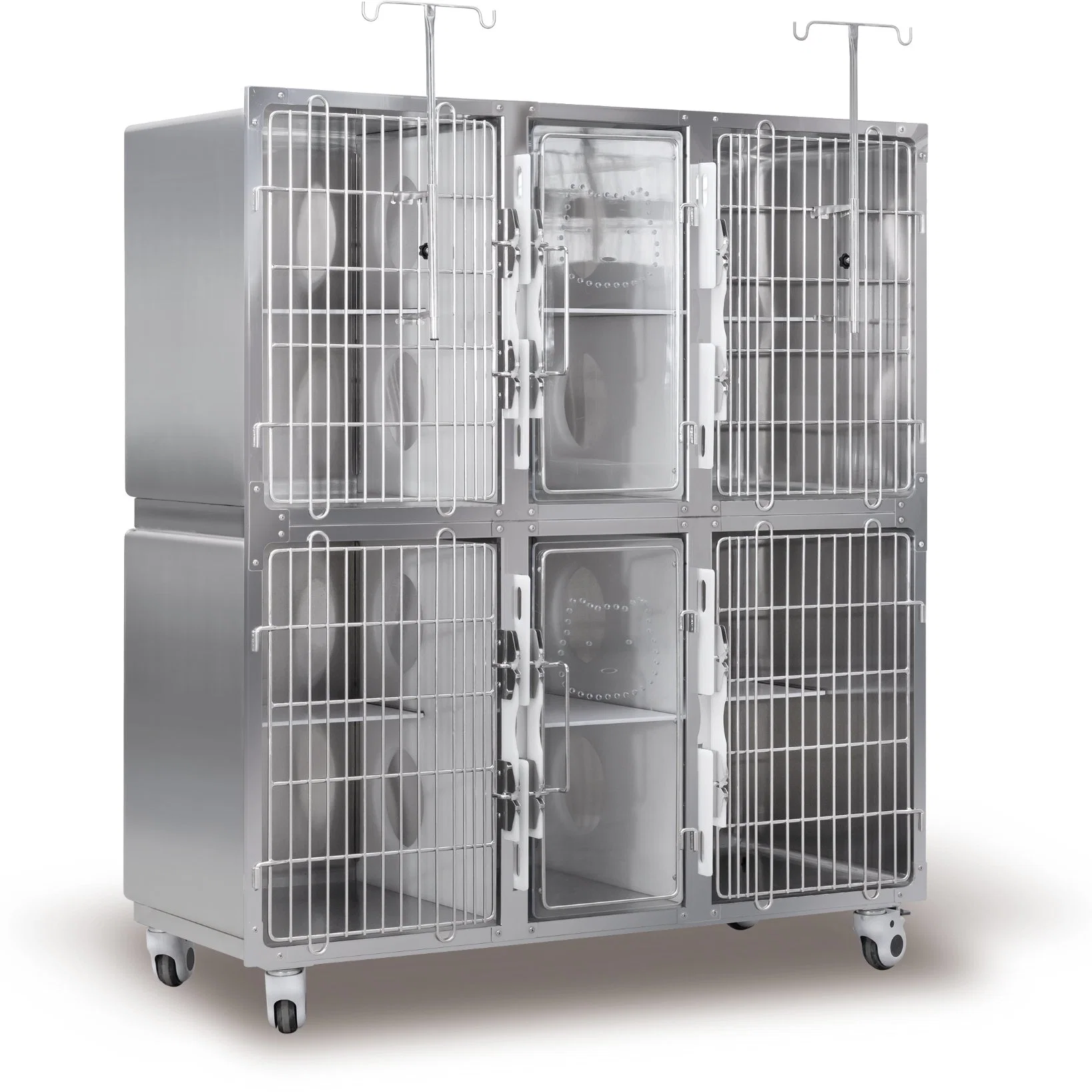 Cage de chien vétérinaire de luxe en acier inoxydable de vente chaude