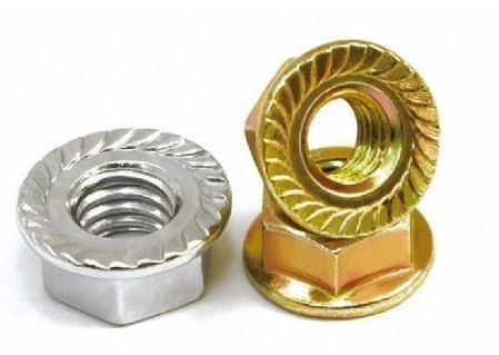 DIN6923 Plain, Black, Yellow Plated, Blue White Zinc Palte or Hot Zinc Plate Hex Flange Cap Serrated Lock Nut