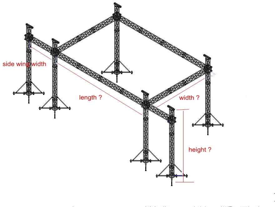 Aluminum Portable Tower Truss for Stage Pillar with Hoist Winch