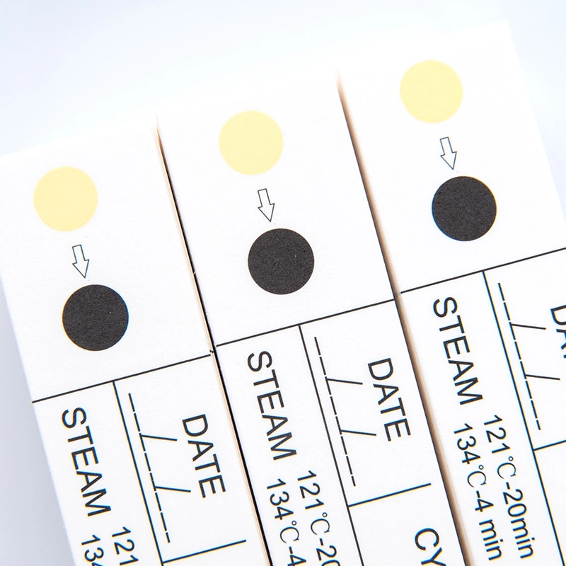 121 grados 20min/134 grados 4min/132degrees 4min esterilizador a vapor de tres tipos Hoja de la tira indicadora química