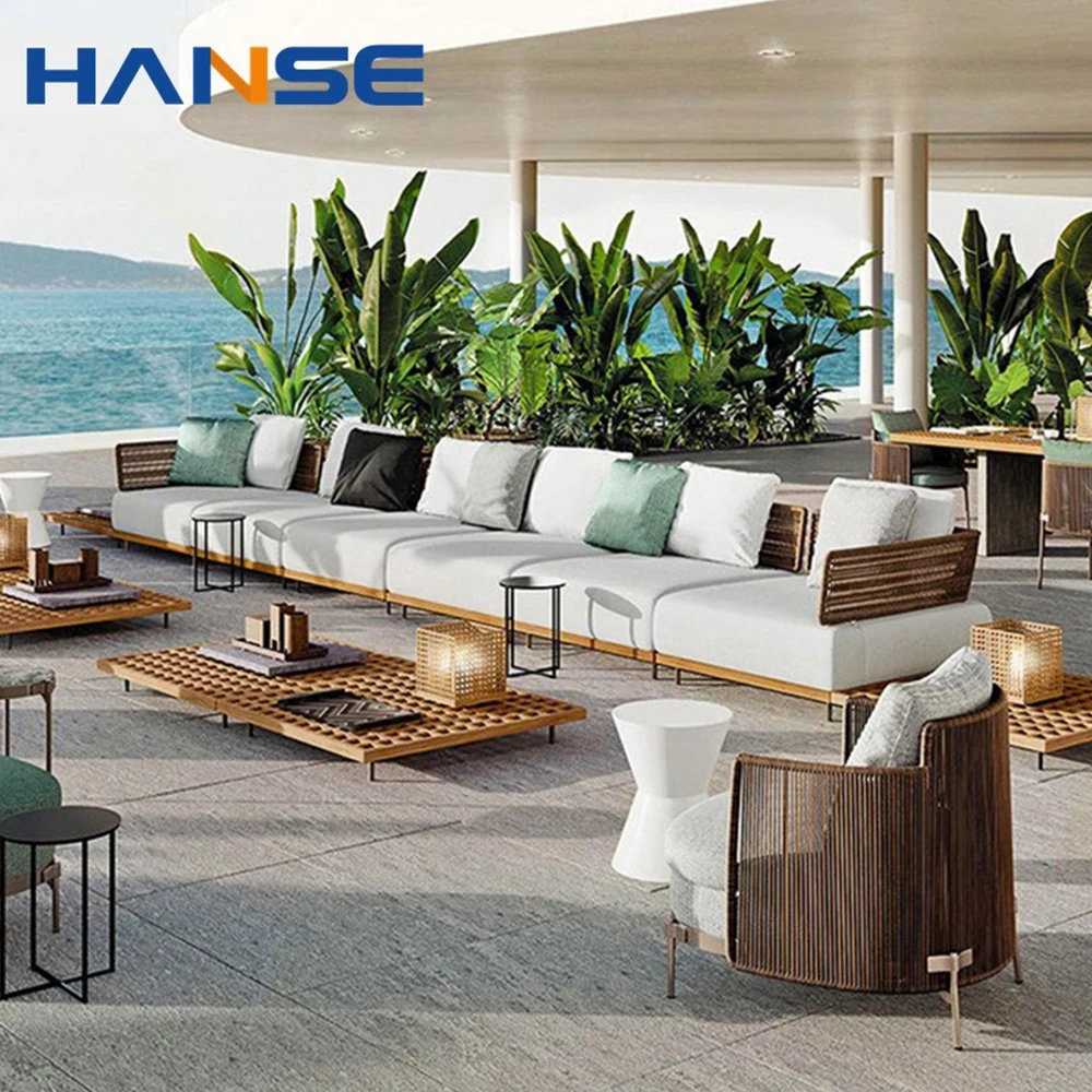 Foshan China Moda Prince Ocio Hote Beach Lounge silla Classics Sofá de cuerda Jardín Set exterior de patio hecho a mano Muebles