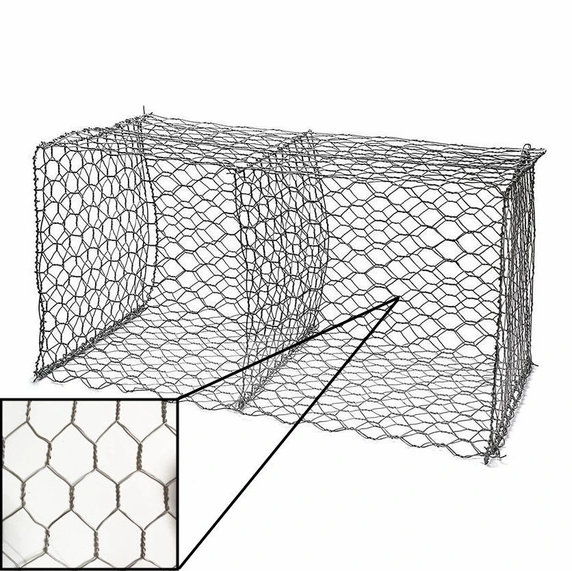 Panier de gabions galvanisé Boîte de gabions fournisseurs Gabion maille hexagonale revêtus de PVC