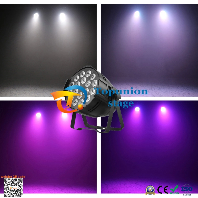 مصابيح LED تكافؤ احترافية 18×8w 4×1 بلاستيك كبير كامل الألوان عرض DJ Shell RGBW+UV Stage