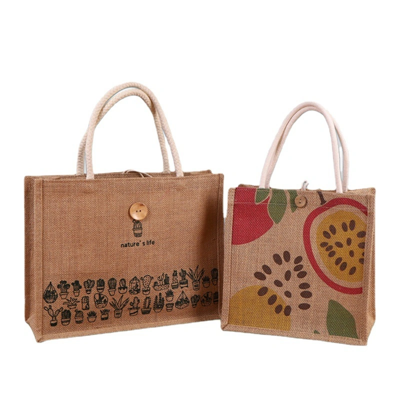 Original Factory OEM Custom Design Printed Cotton Canvas Jute Tote Shopper Bag Drawstring Bags