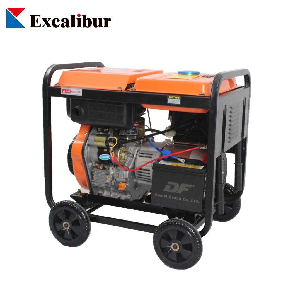 Air-Cooled Diesel Engine Power Generator Set with 8 Inch Wheels