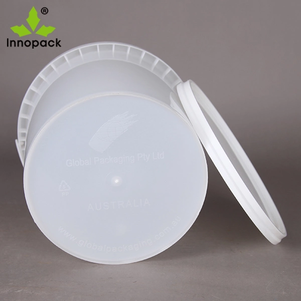 Custom Transparent seau en plastique contenant de 5 litres avec couvercle pour l'eau de la peinture à l'emballage alimentaire