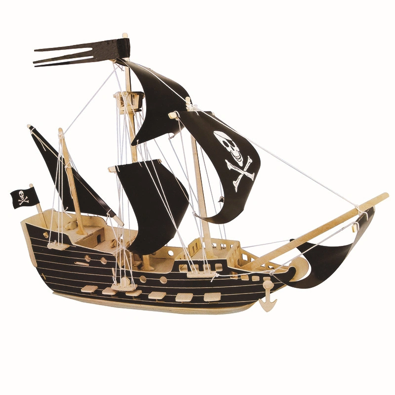 Wooden Assembly Toy DIY Pirate Ship Wood Toy