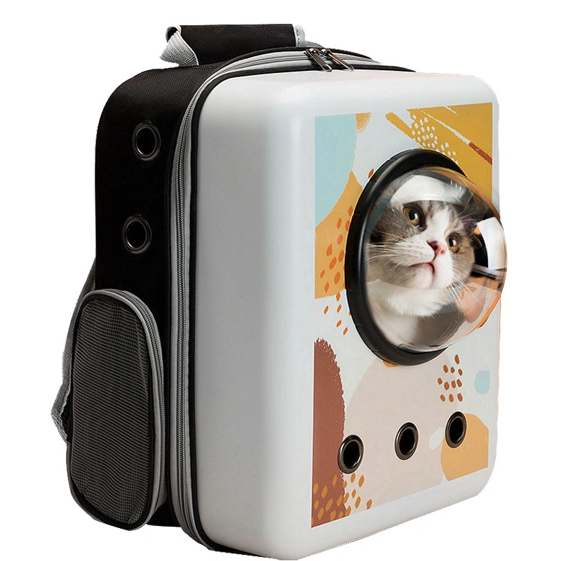Sac à dos portable pour animaux de compagnie, cabine d'espace respirante carrée, grande capacité, sac pour chat.