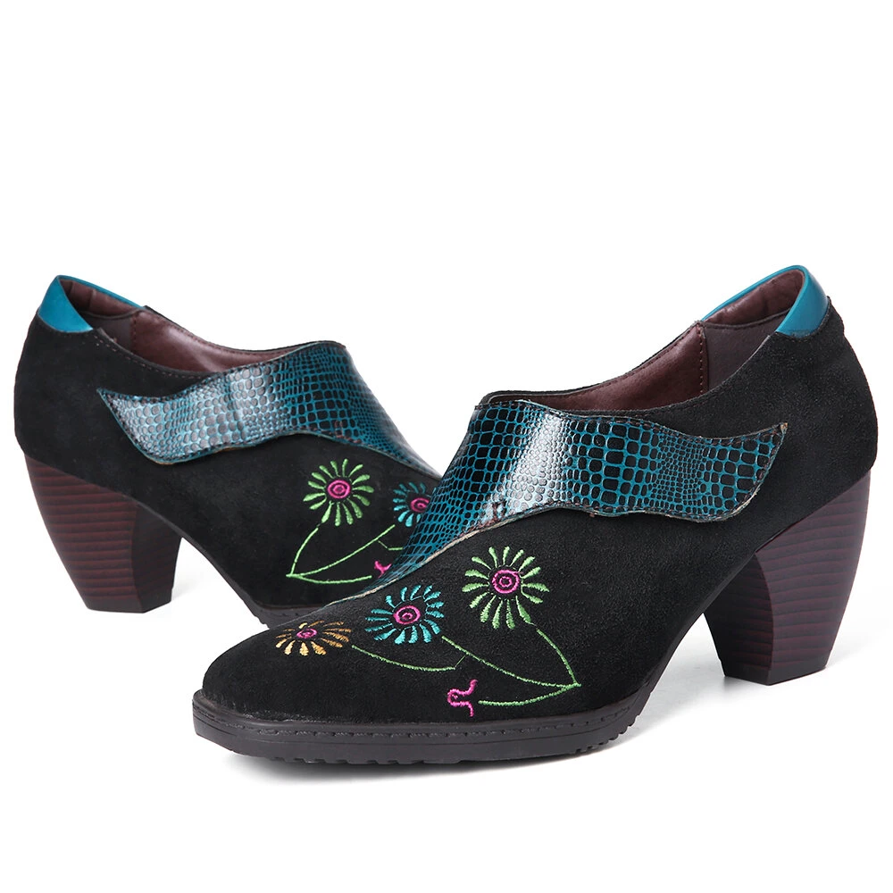 Bohemian Chic Bordado Floral estilo hippie de mujer zapatos casual zapatos