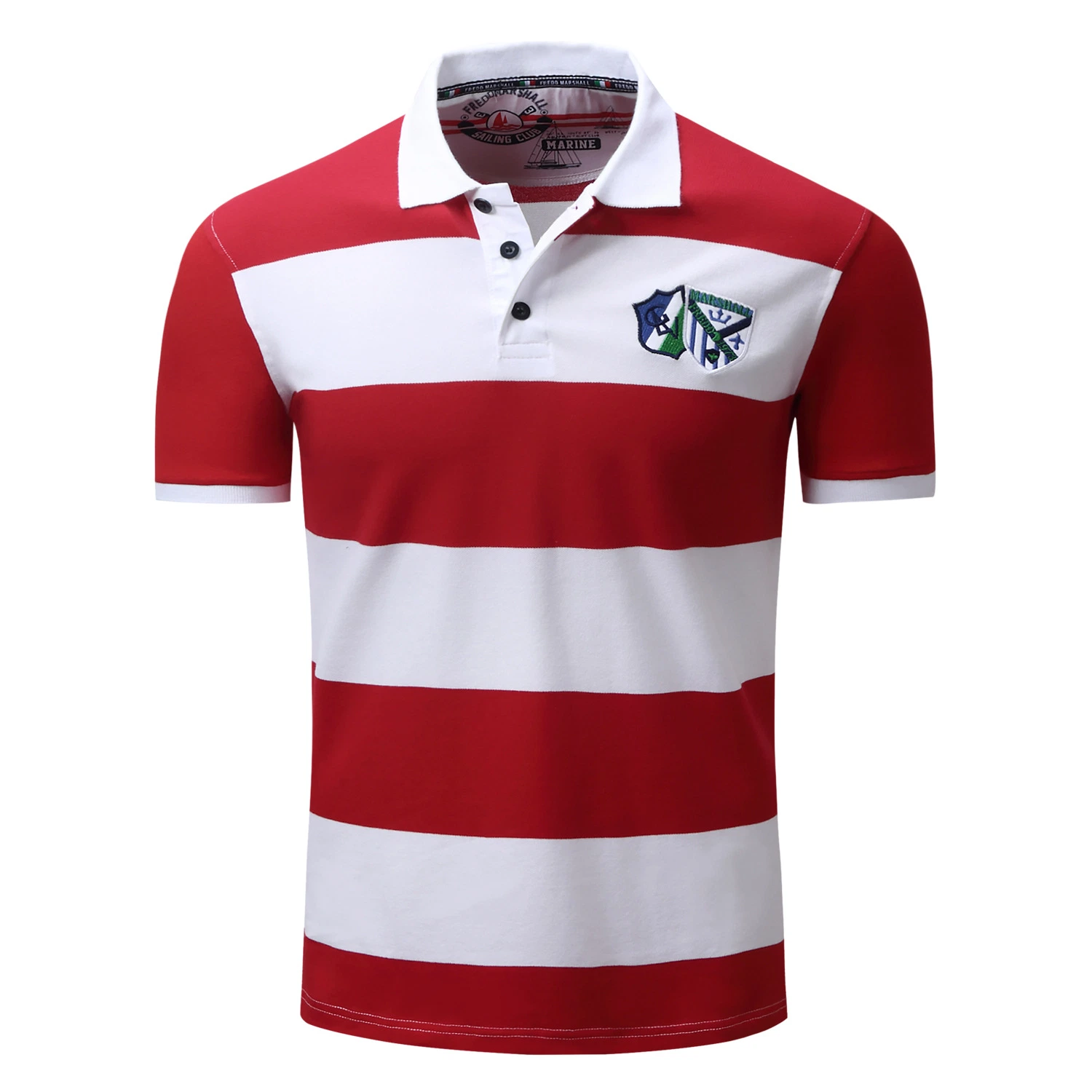 Custom Embroidery Logo Men's Stripe Golf Polo Shirt