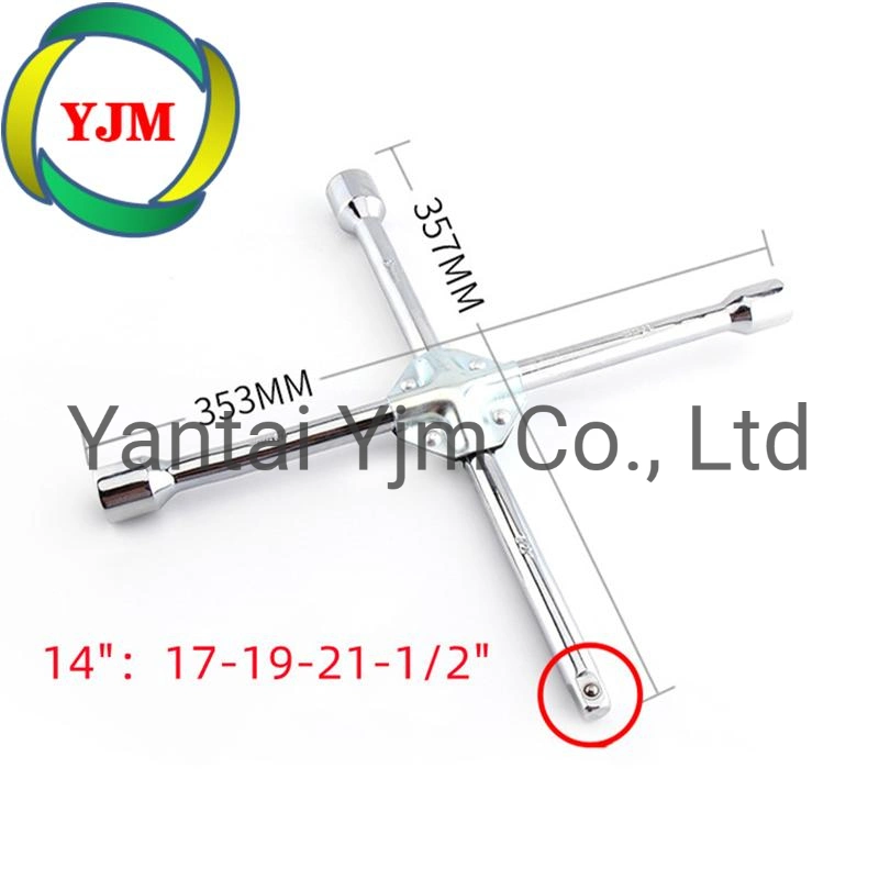 14"/18"Cross Wheel Wrench Spanner, Cross Tire Wrench, Drive Extendable Telescopic Tyre Wrench, Hand Tool 17-19-21-23-1/2"