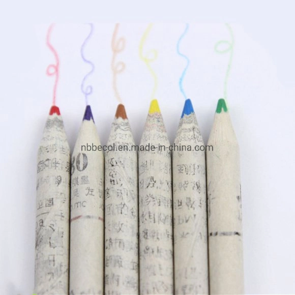 Eco Friendly Recycled Paper Colored Pencil Drawing Pencil Set