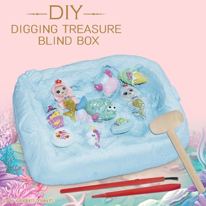 Kids Girls Fairy Educational Fossile Finding Archaeology Excavation Kit Toy Digging Treasure Blind Box