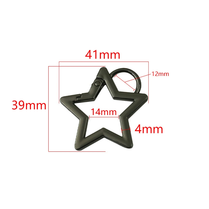 Openable Hollow Clasp Metal Star Ring Snap Hook Keychain Hook for Keychain Fashion Accessories