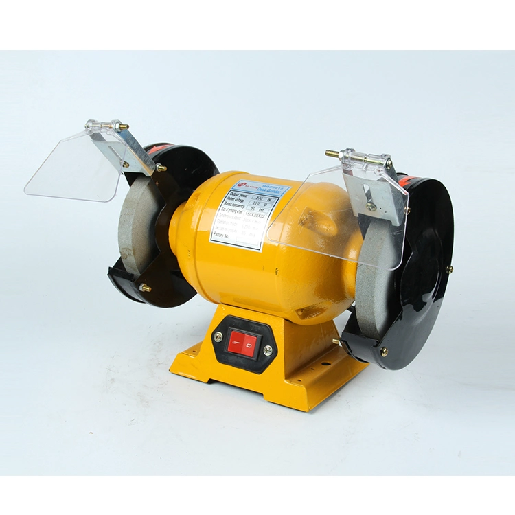 220V Temperature 75 Celsius Yellow 50Hz Input Power 550W Disc Diameter 200mm Electricity Bench Grinder