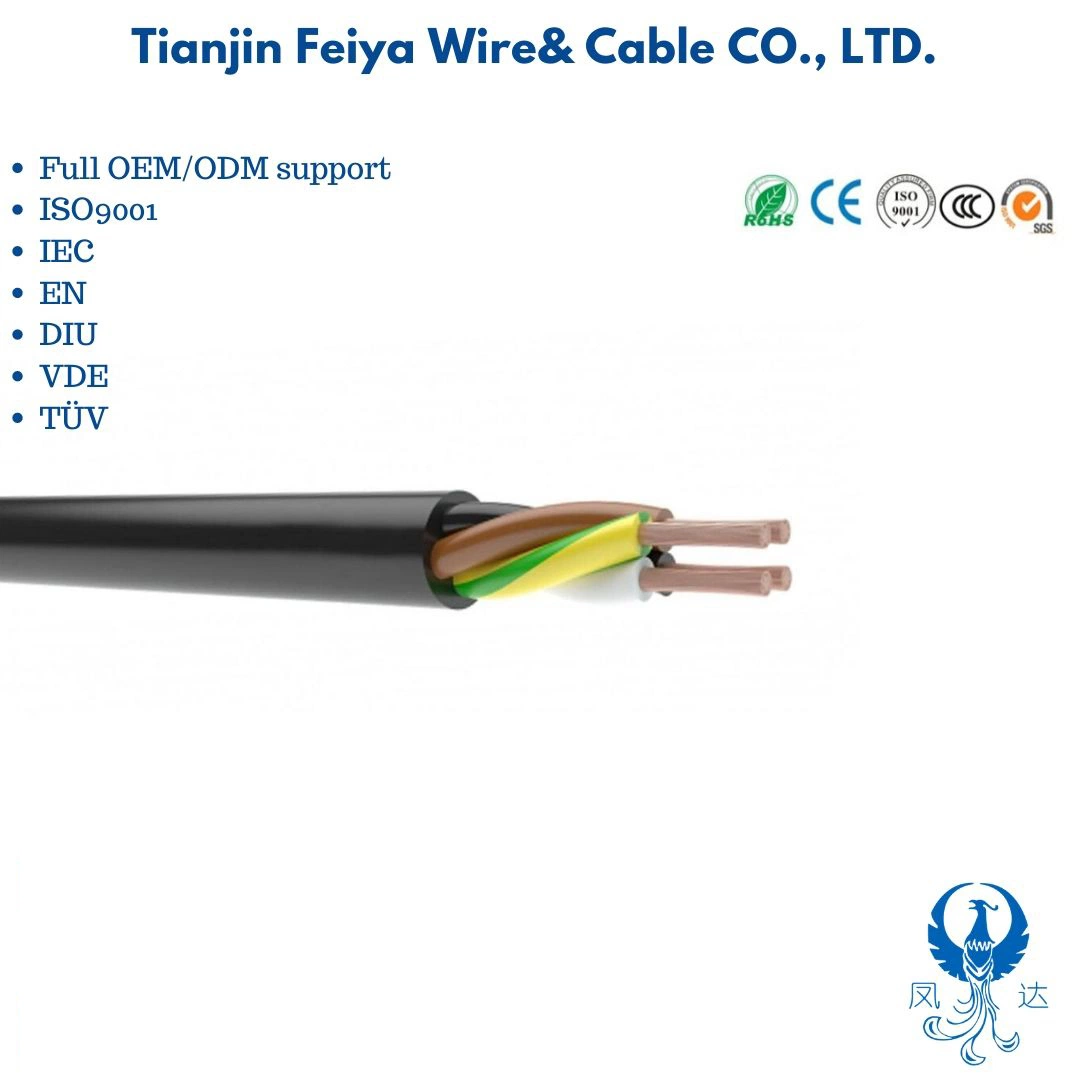 Tension faible de livraison plus courts Super Flexible H05V2V2-F H05F rr Extension Contrôle de l'aluminium en caoutchouc imperméables en caoutchouc du câble coaxial électrique