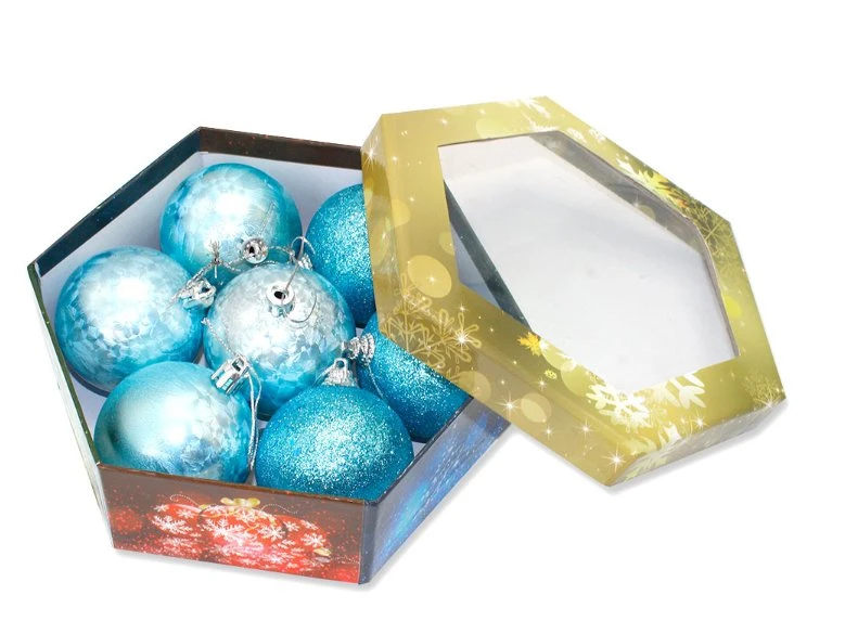 6cm 7pcs adornos de plástico brillante bola de Navidad resistente a la rotura juego para Bolas de bolas de adorno para colgar de Navidad de interior