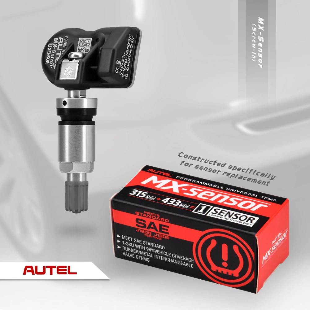 Autel mx 2en1 du capteur de capteur TPMS tige métallique programmable 315MHz 433MHz Moniteur Appuyez sur la pression des pneus OEM dans 1-Capteur de TS401 TS408 TS501 TS508 TS TS601