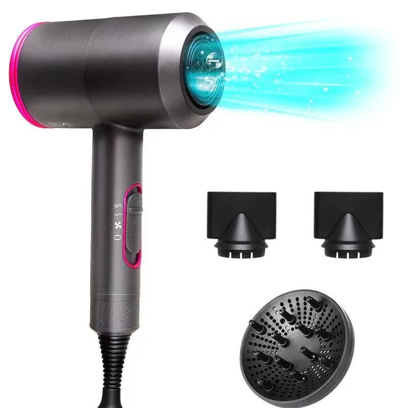 Custom Professional Salon Hot Air Comb Electric Ion Negative Ion UV Blow Hair Brush Dryer