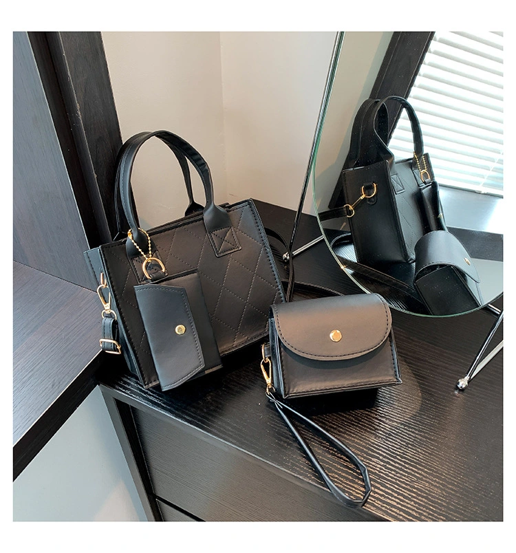 2023 New Fashion Texture Diamond Premium Casual Crossbody Travel Bags for Women Three-Piece Set