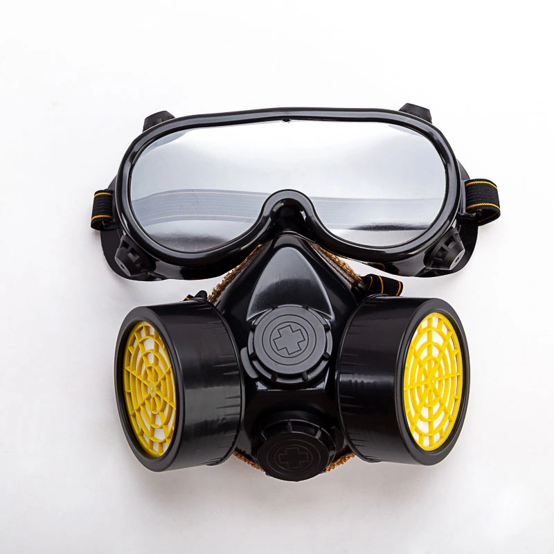Rendimiento de alta calidad/alto costo de único cartucho respirador de filtro de la pintura la máscara y Gafas de seguridad con el cuadro de carbón activado máscara de gas