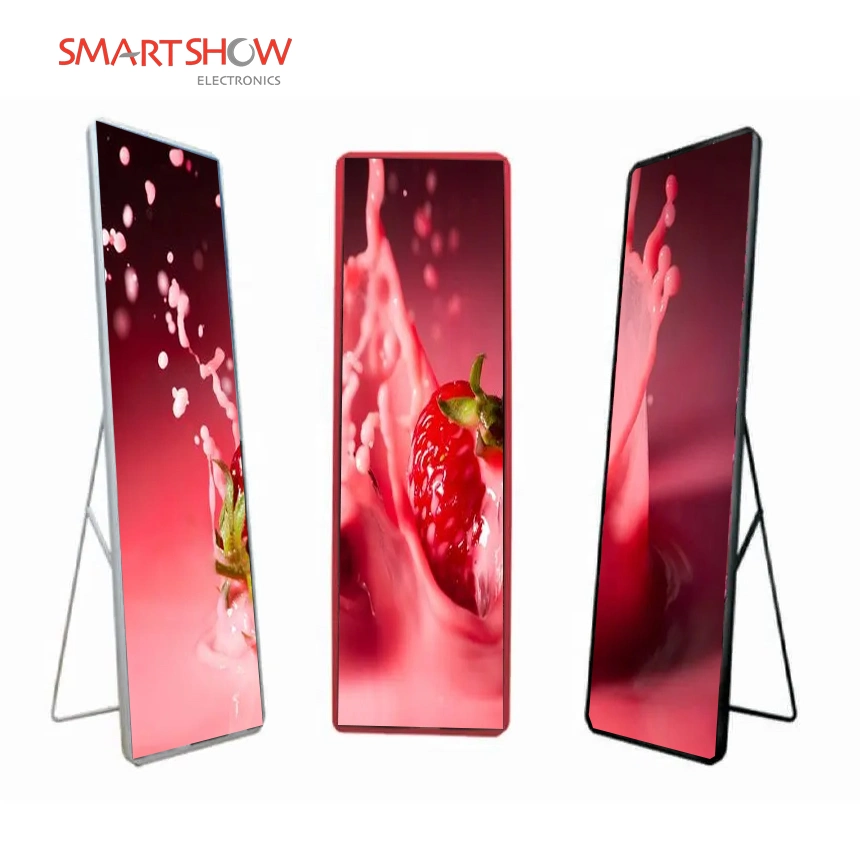 LED Video Wall Screen LED P2.5 Indoor Full Color LED Poster Screen 640mm 1920mm Floor Standing LED Display Ultra Thin Advertising LED Video Display