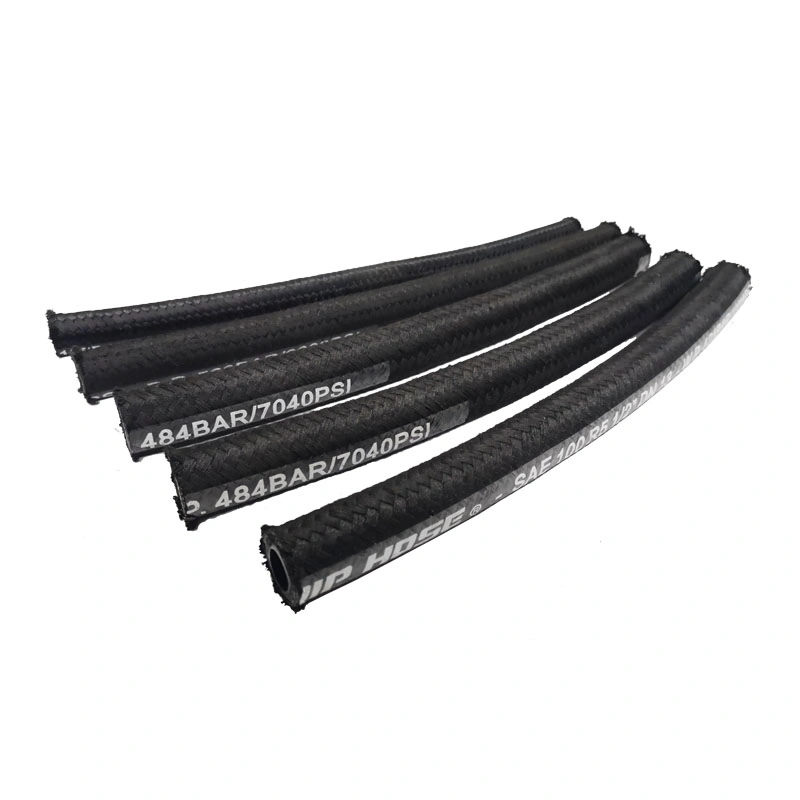 Oil Resistant Nylon Cotton Braid Rubber Hydraulic Hose SAE100 R5 Pipe