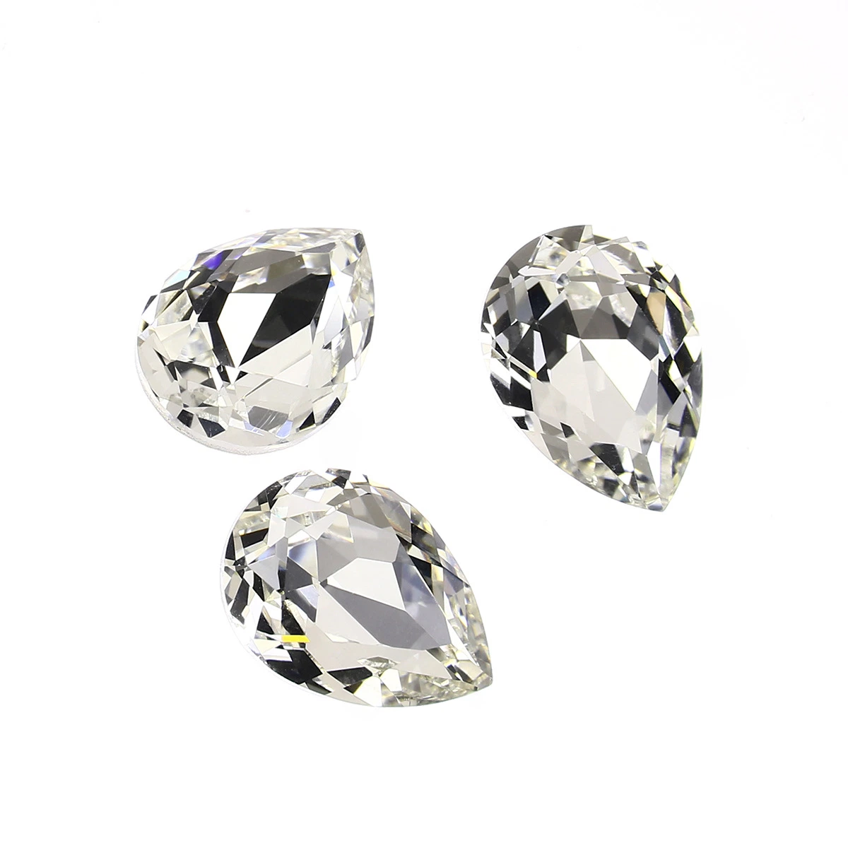 Glass Teardrop Pointback Chatons Rhinestones for Wedding Dress Garments Bag Accessories