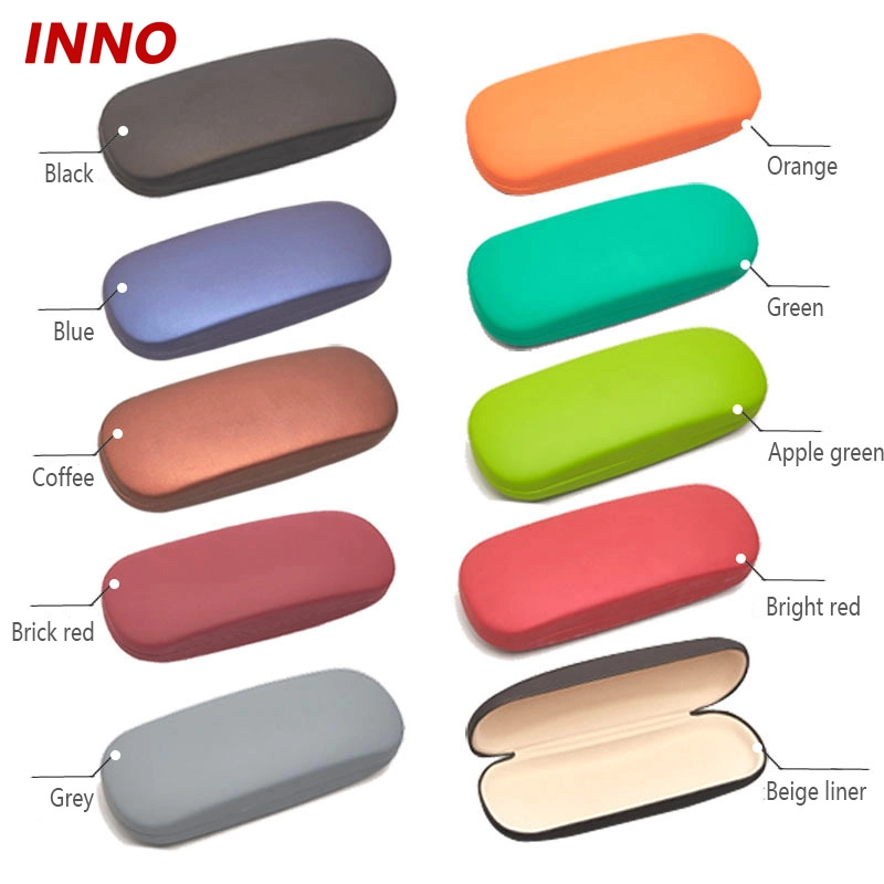 Inno-T163 China heißer Verkauf 50, 000 PCS pro Monat umweltfreundliche reine Farbe PU Leder Eisen Brille Fall; Custom Logo