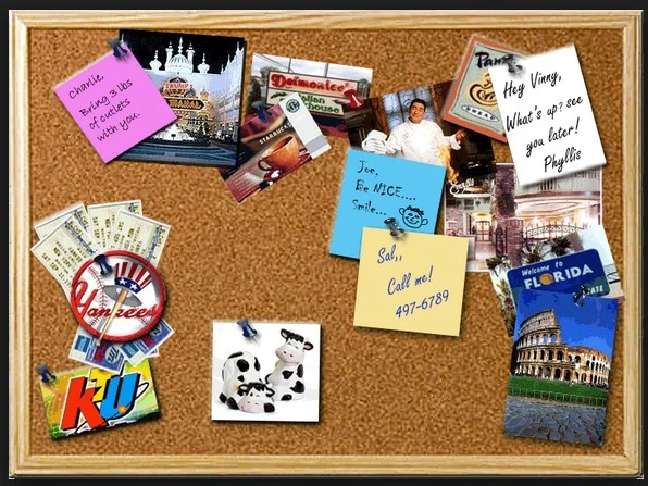 Corkboard Memo para el Pin aviso