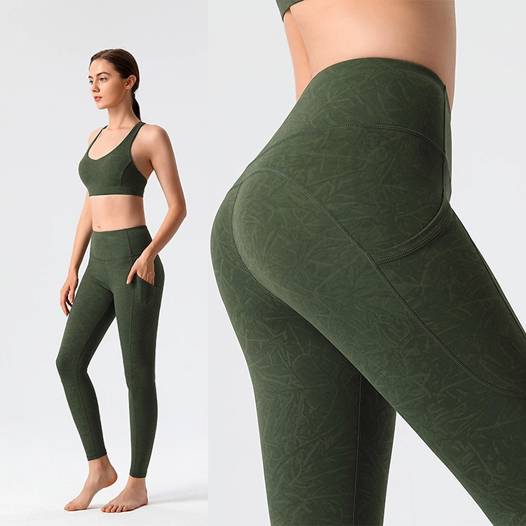 Ropa de Yoga Wear Women Leggings con Pocket Butt Lift Leggings Pantalones de yoga