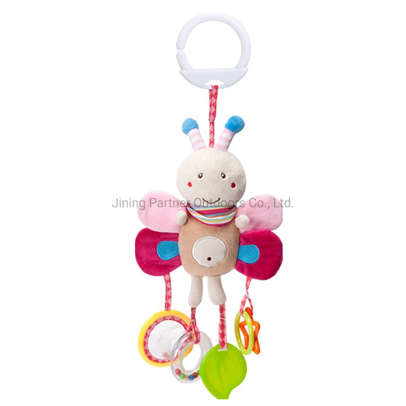 Nouveau-né farcies Cat Owl Lit de bébé des jouets en peluche avec jouets de dentition Hochet mâcher