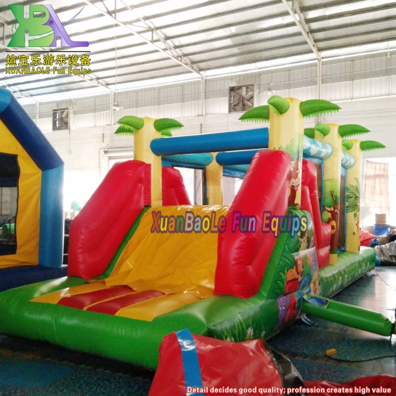 Air Bounce Jungle Theme Jumping Small Inflatable Obstacle Course Moon House