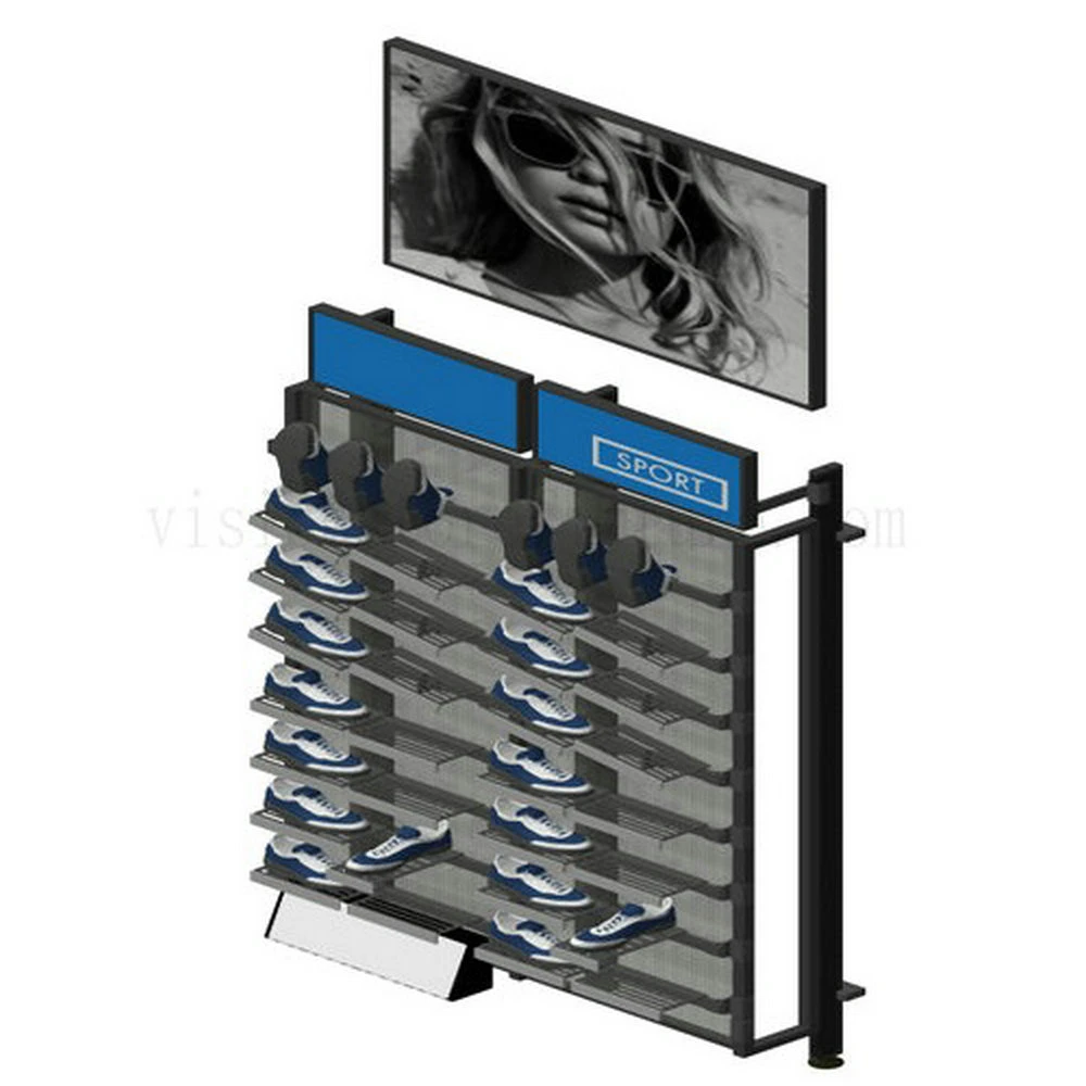 Personalizar la pantalla de la fábrica de zapatos para rack de montaje Almacén de estantería para zapatos