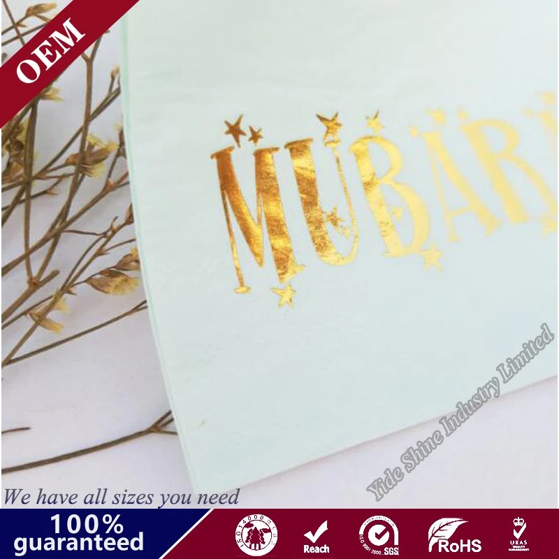 Soft Printed Logo Dinner Gold Foil Napkin Tissue Paper