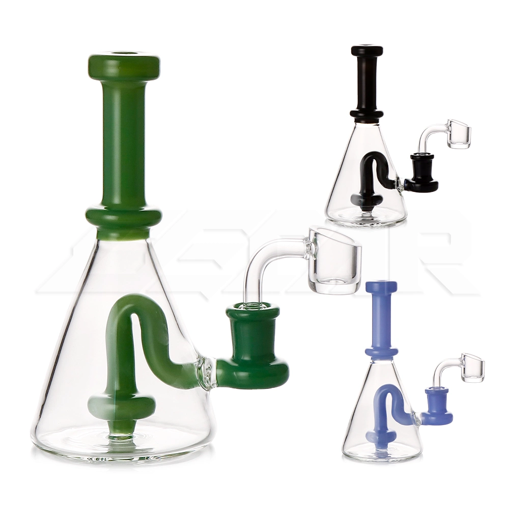 Nuevo diseño 6,5 pulgadas forma cónica fumar tubería de agua 14mm Cuarzo Banger vidrio aceite Rig DAB Rig