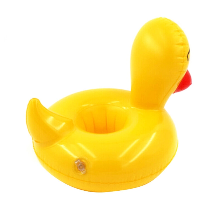 Swimming Pool Party Drink Floaties Inflatable Yellow Duck Shape Drink Holder