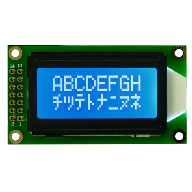 0802 Character LCD with Color Yellow-Green Controller St7066u for Equipment Application