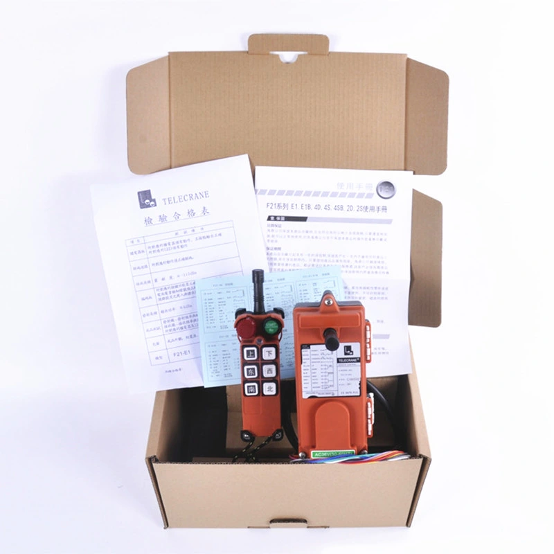 F21-E1 Industrial Wireless Radio One Single Speed 6 Buttons Remote Control Telecrane for Hoist Crane AC 380V 220V 36V