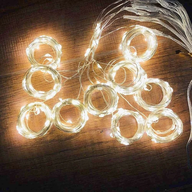 3mx2m 200-LED Fairy String Light Christmas Wedding Party Decoration USB 8-Mode Curtain Window LED Light - Warm White