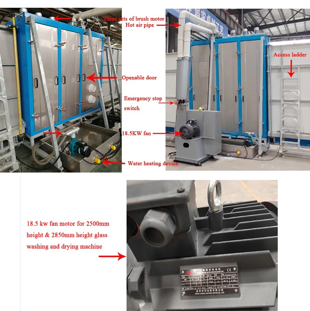 Lavadora automática vertical de vidrio plano para aislamiento de vidrio y. Otros Limpieza de vidrio del edificio