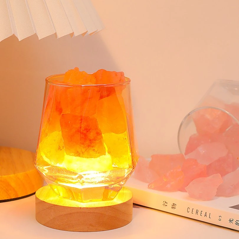 Luxury Natural Spar Aromatherapy Essential Oil with Crystal Stone LED Lamp Holder 10ml Essential Oil for Home Decoration