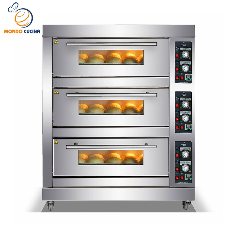 Top Qualität Elektrischer Deckofen für Brotbackgeräte 3 Deck 9 Tabletts Kommerzielle Pizza Brot Herd Ofen