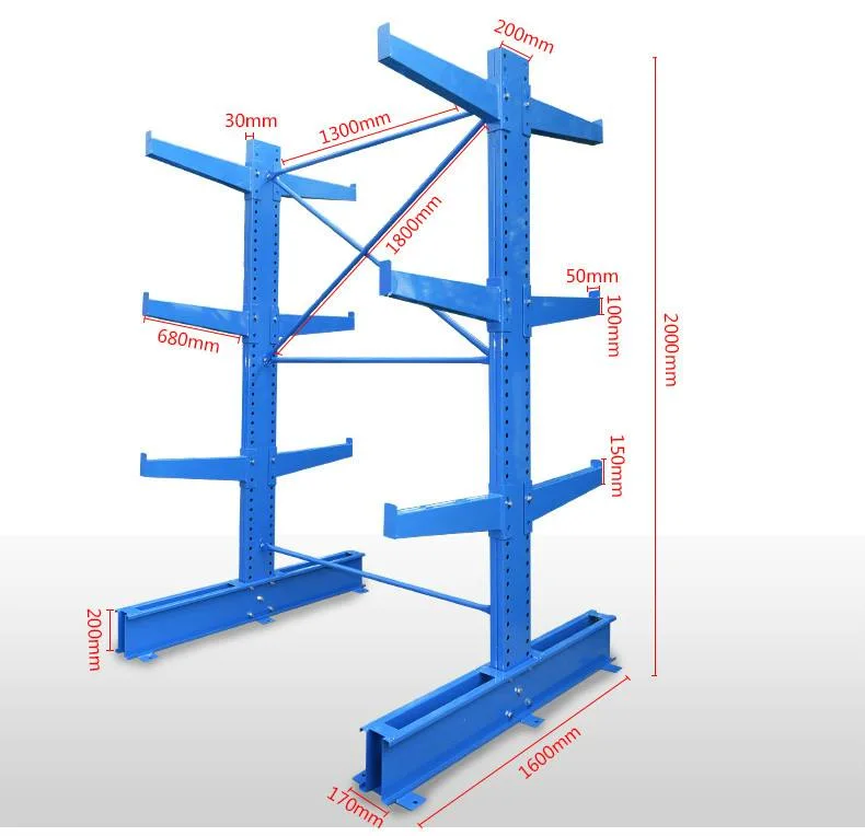 Warehouse Cantilever Rack Double Side Shelf