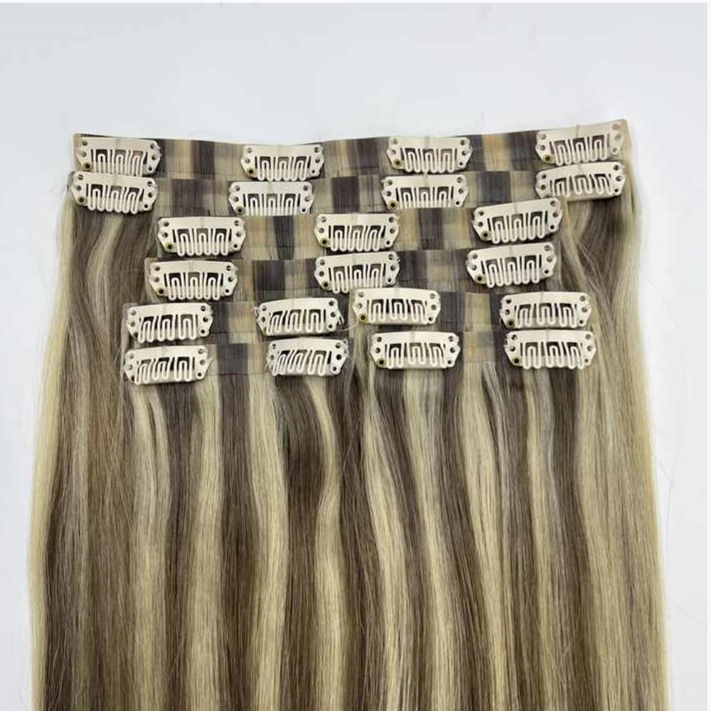 Wholesale/Supplier Qingdao Factory Invisible Looking Wholesale/Supplier 100% Remy Chinese Human Hair Seamless PU Clip in Human Hair